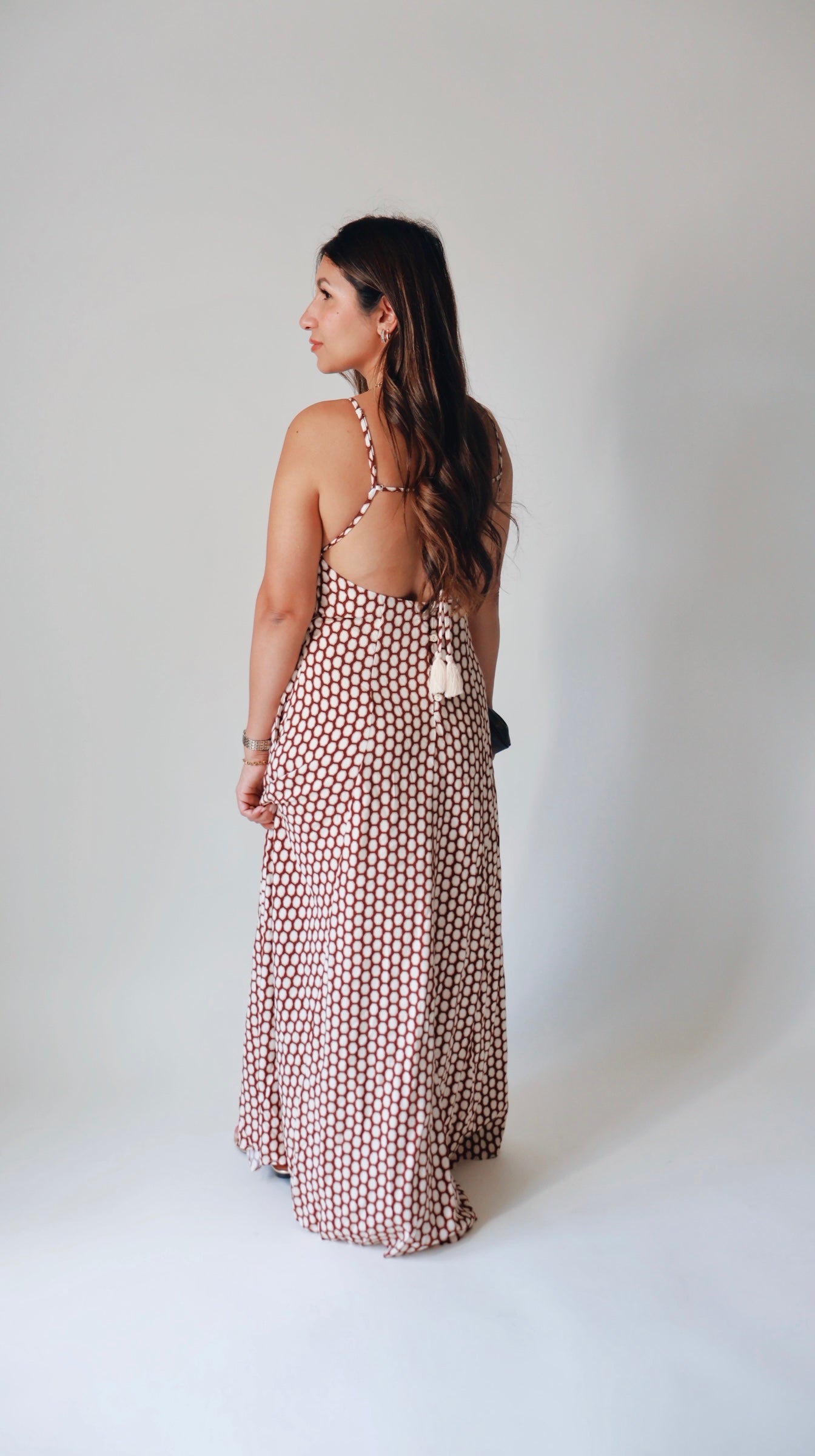 Backless Geo Print Dress