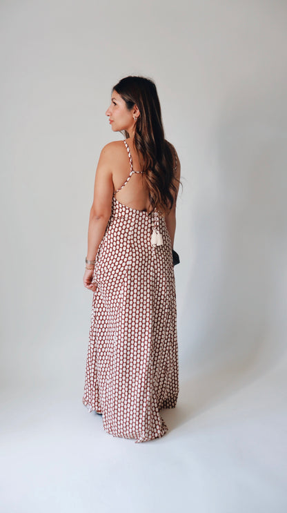 Backless Geo Print Dress