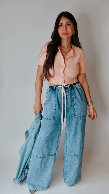 Blushing Pink Cropped Sweater