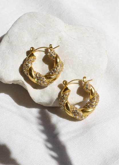 Egypt  - Twisted Crystal Nugget Creoles