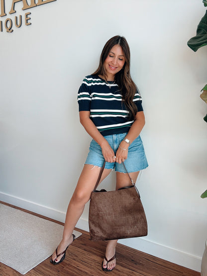 Navy Striped Sweater
