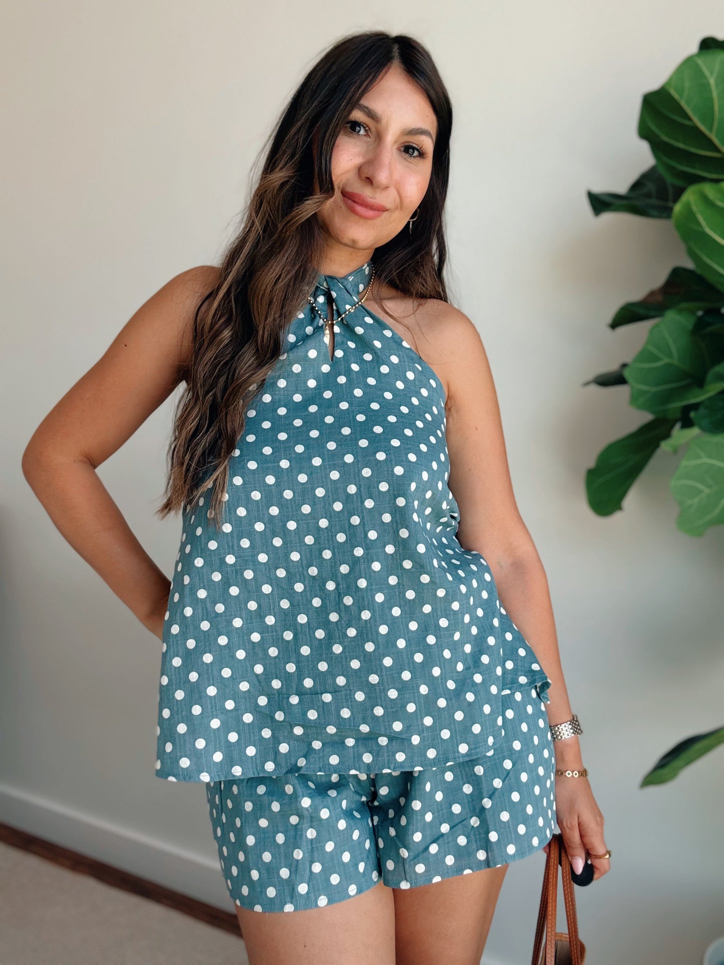 Polka Dot Halter & Shorts Set