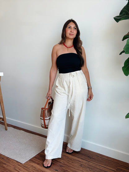 Tami Beige Drawstring Pants