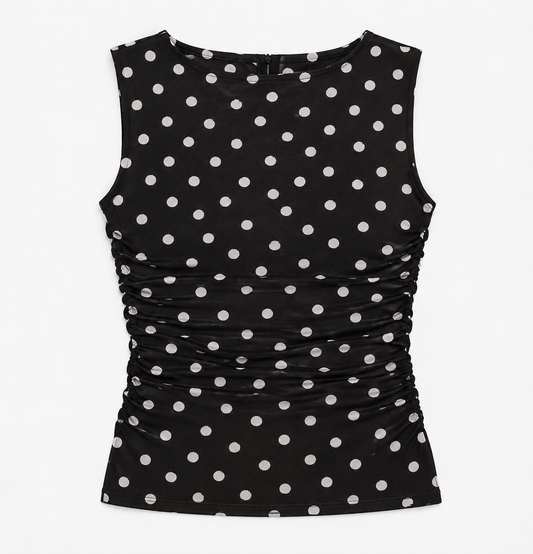 Black Mesh Polka Dot