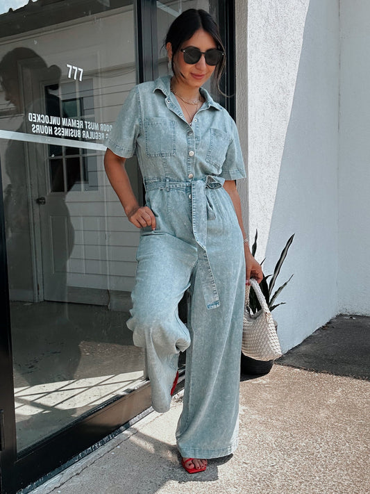 Franki Denim Chambray Jumpsuit