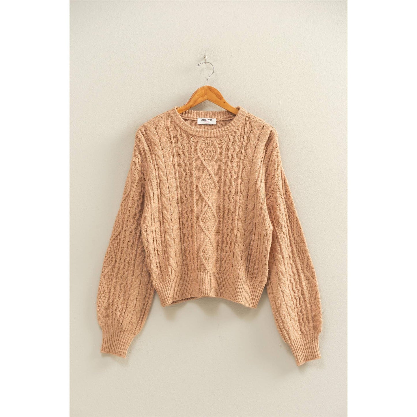 Cable Knit Balloon Sleeve Sweater