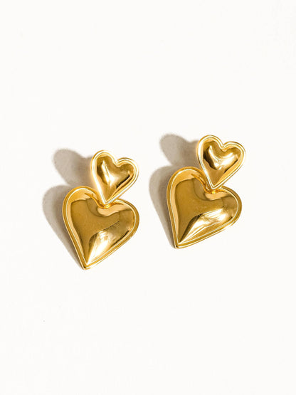 Layered Heart Earrings