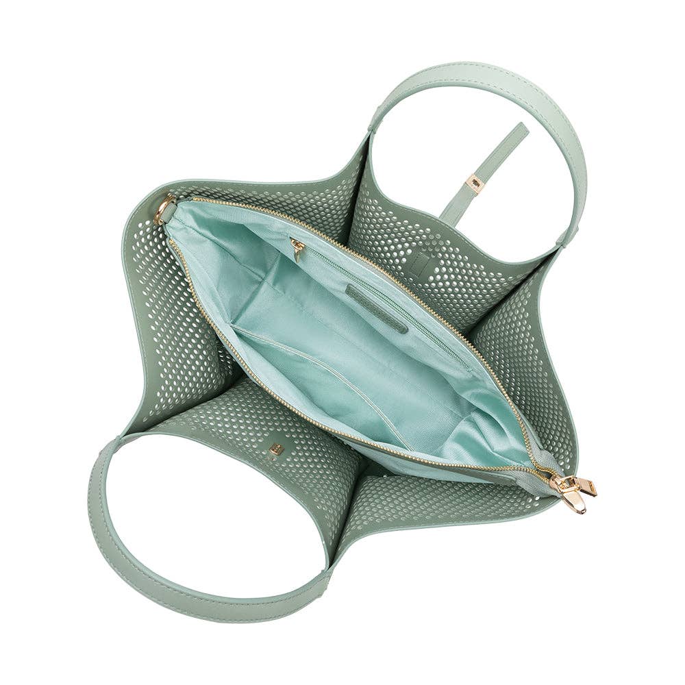 Malia Sage Vegan Leather Tote Bag