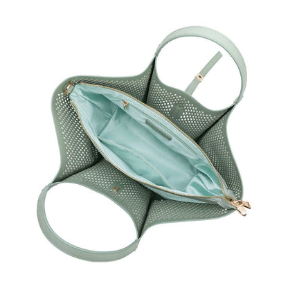 Malia Sage Vegan Leather Tote Bag