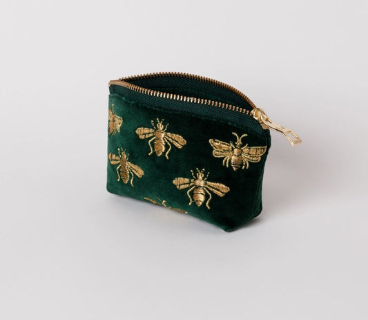 Honey Bee Coin Purse Forest Green