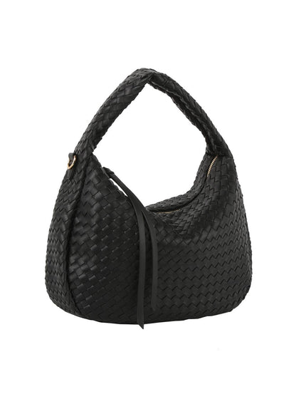 Black Woven Hobo Shoulder bag