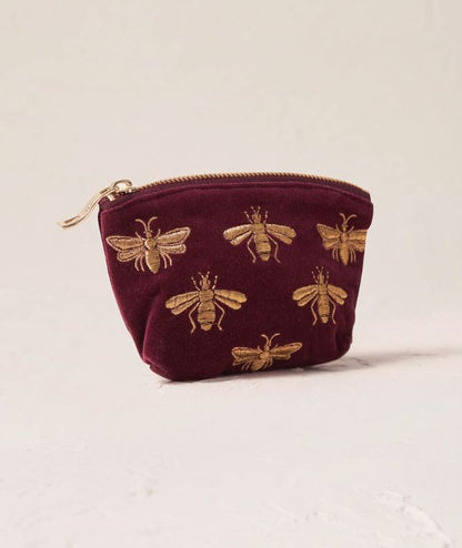 Honey Bee Coin Purse Plum