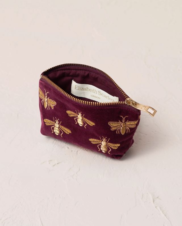 Honey Bee Coin Purse Plum