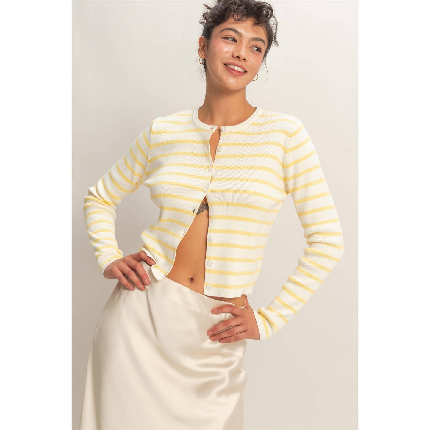 Striped Yellow Cardigan