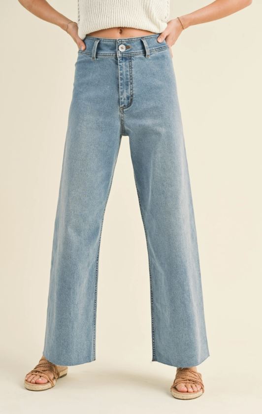 Light Wash Wide Leg Denim