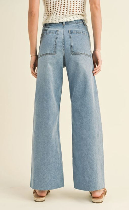 Light Wash Wide Leg Denim