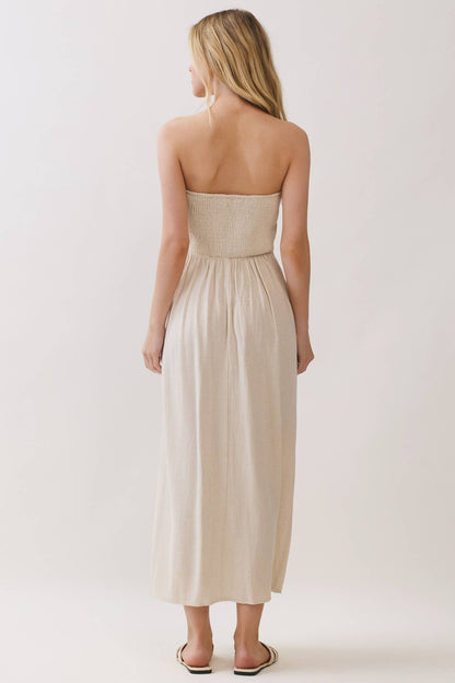 Upstate Strapless Linen Dress