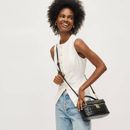 Richie Black Woven Crossbody
