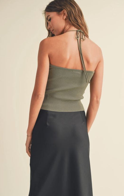 Sage Halter  Knot Top