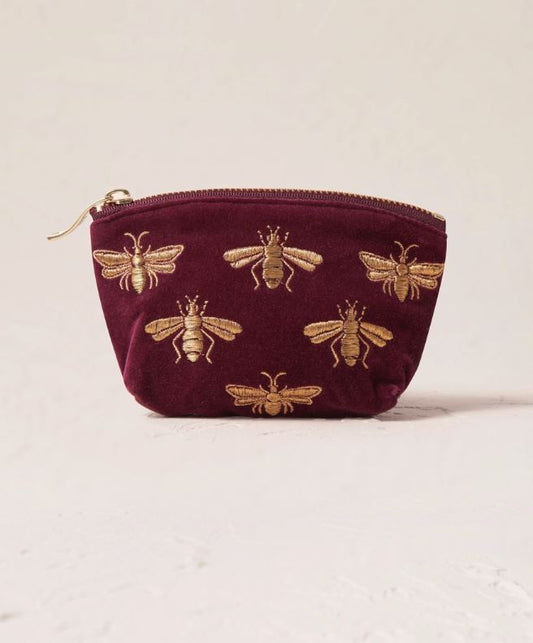 Honey Bee Coin Purse Plum