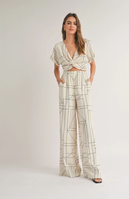 Florance Geo Print Wide Leg Pants