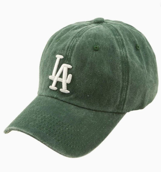 LA Green Embroidery Baseball Cap