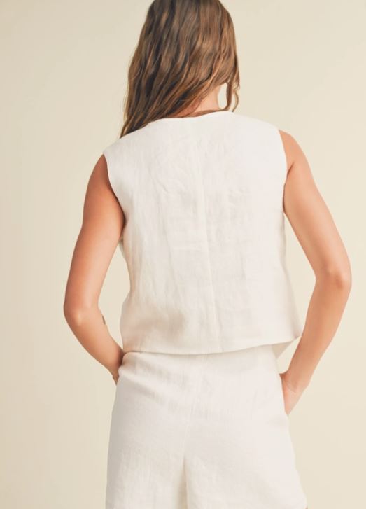 Mays Linen Tuxedo Vest