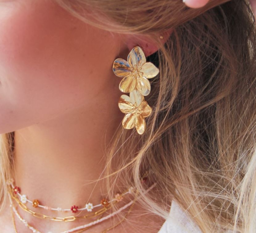 Be Extra Gold Floral Earrings