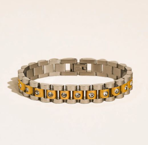 Faely Two-Tone Watchband Bracelet