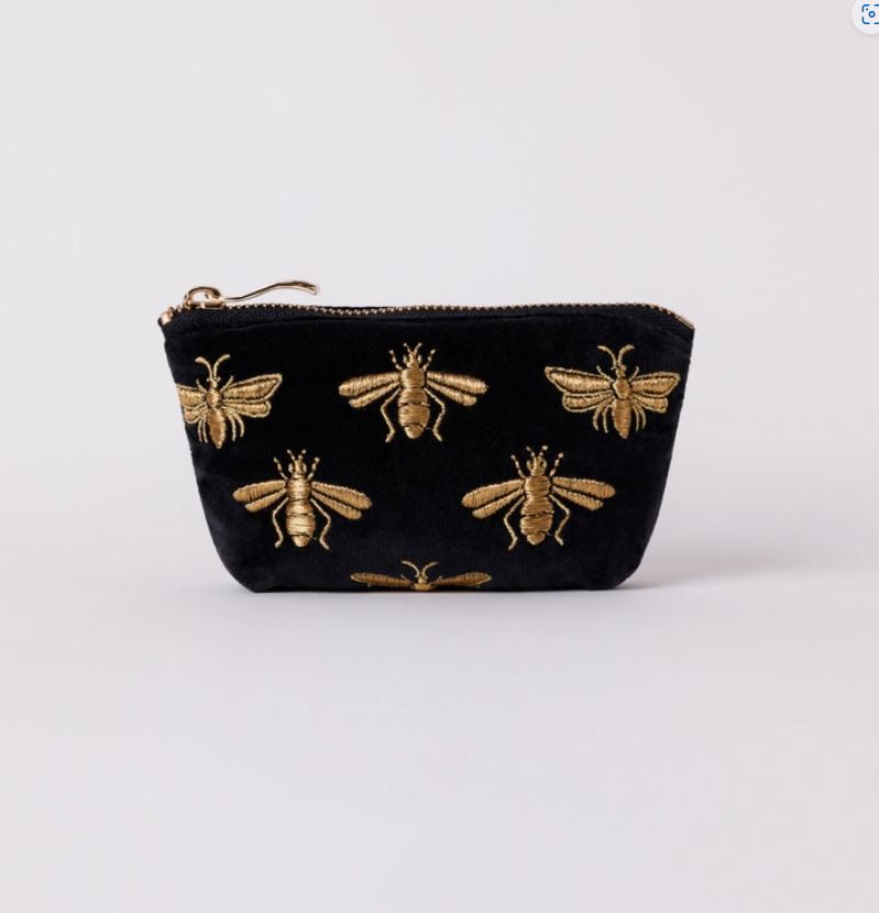 Honey Bee Coin Purse Charcoal