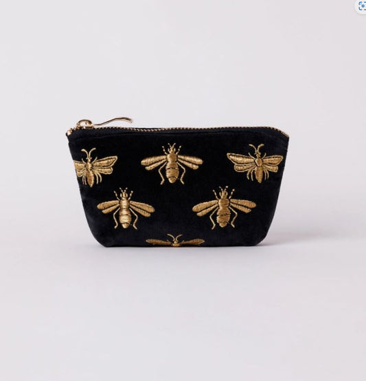 Honey Bee Coin Purse Charcoal