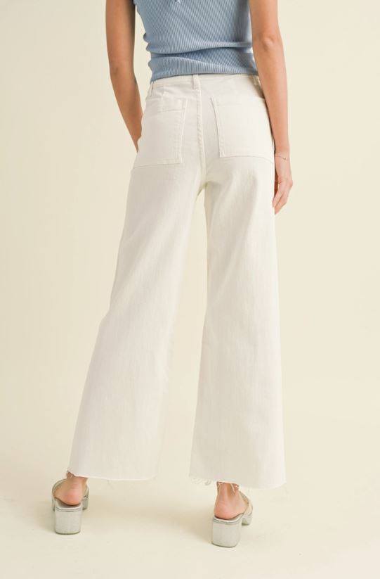 Cream Cloud Wide Leg Denim