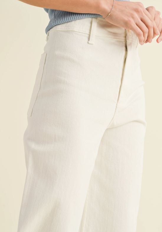 Cream Cloud Wide Leg Denim