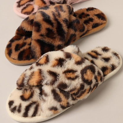 Leopard Ivory Slippers