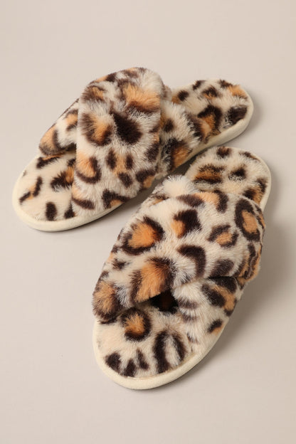 Leopard Ivory Slippers
